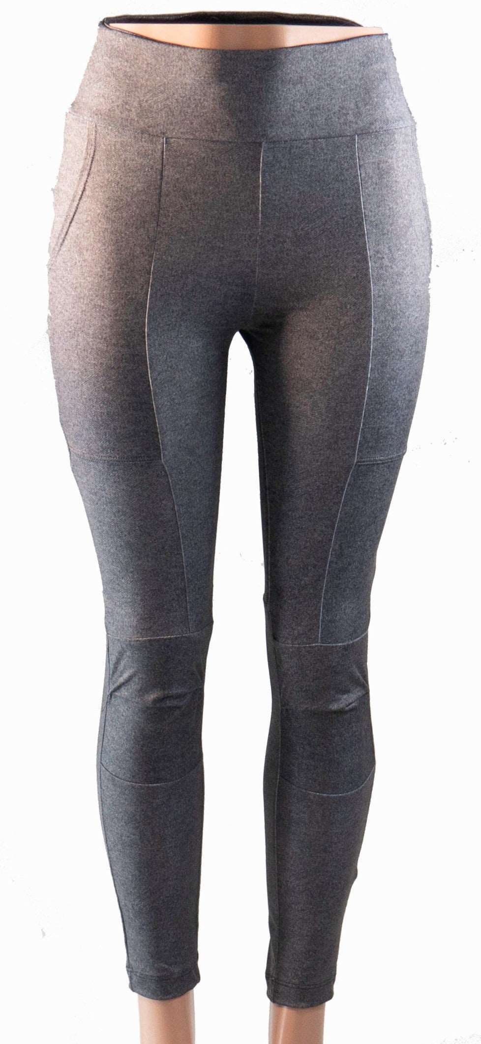 Bike cycling pants in smoke denim with large pockets, durable 4-way stretch, and moisture-wicking fabric for comfort and flexibility.